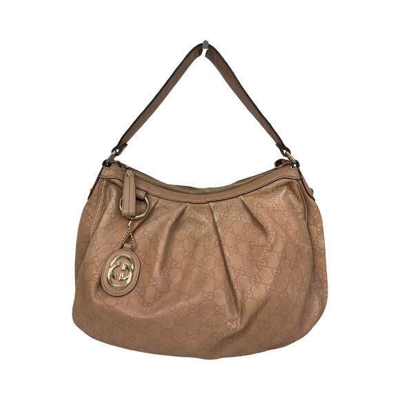 Gucci Sukey Guccissima Leather Hobo Bag Blush Pink 232955 Authentic Italy - Picture 1 of 16